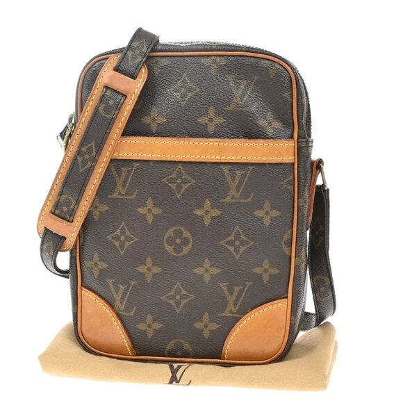 LOUIS VUITTON Danube Shoulder Bag Monogram Leather Brown France M45266 73KP006 - Picture 1 of 14